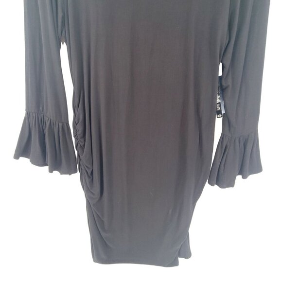 Flutter & Kick NWT Maternity Long Sleeve Dress Black Size L - Picture 2 of 9